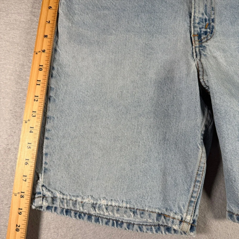 Vintage Levis 550 Relaxed Fit Denim Shorts Light Wash Orange Tab Mens 32 31x9